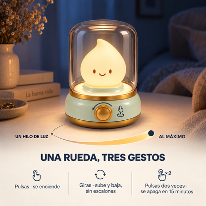 Clamiro · Lámpara de mesilla recargable, con rueda para graduar la luz