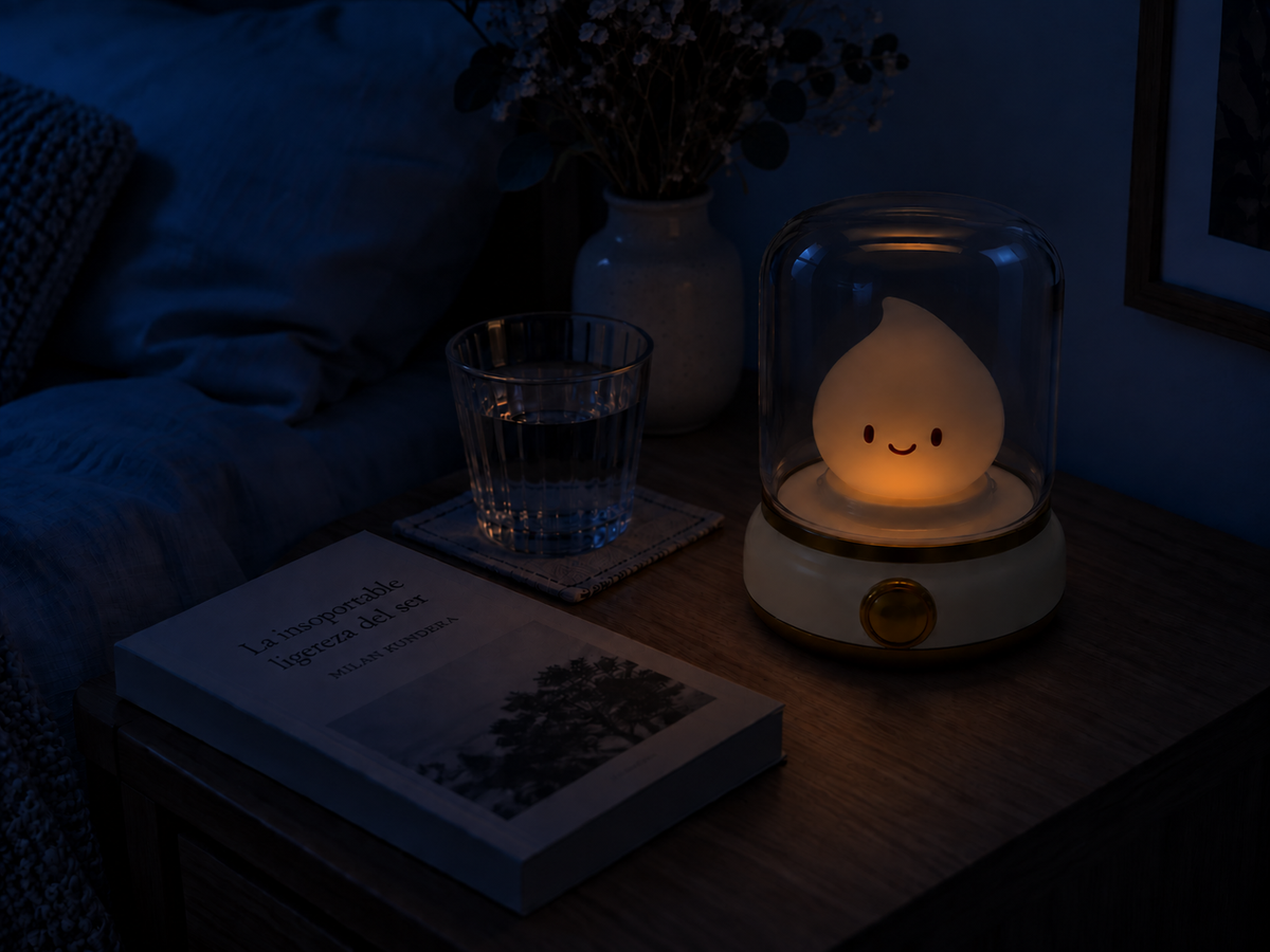 La lámpara al mínimo: apenas un hilo de luz dentro de la cúpula